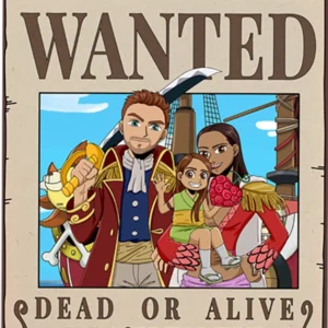 Personalized One Piece Bounty Wanted Poster Scene Custom Portrait Image Thumbnails by Custom Art Capital