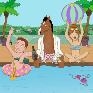 Personalized Bojack Horseman Pool Scene Custom Portrait Image Thumbnails by Custom Art Capital