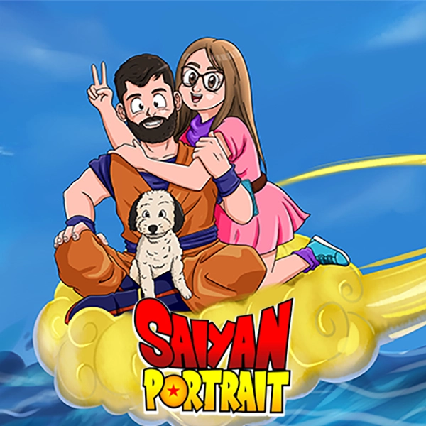 Personalized Dragon Ball Z Nimbus Scene Custom Portrait Image Thumbnails by Custom Art Capital