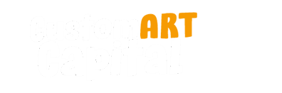 Custom Art Capital Logo with mascot white outline