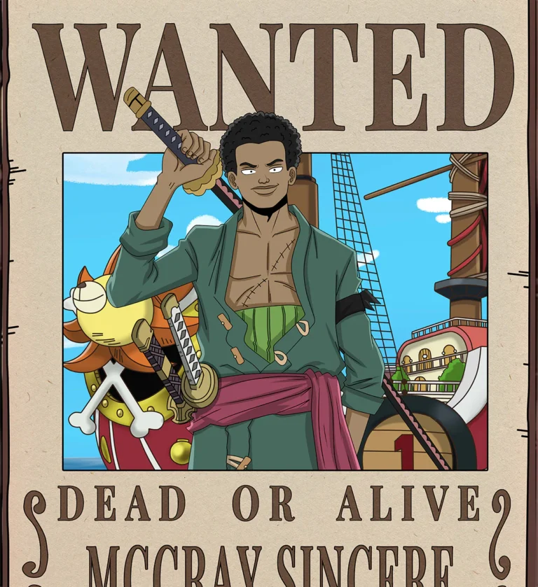 One Piece Wanted Poster Custom Cartoon Portrait Design, personalized and affordable for anniversaries and birthdays. Order your custom design online at customartcapital.com