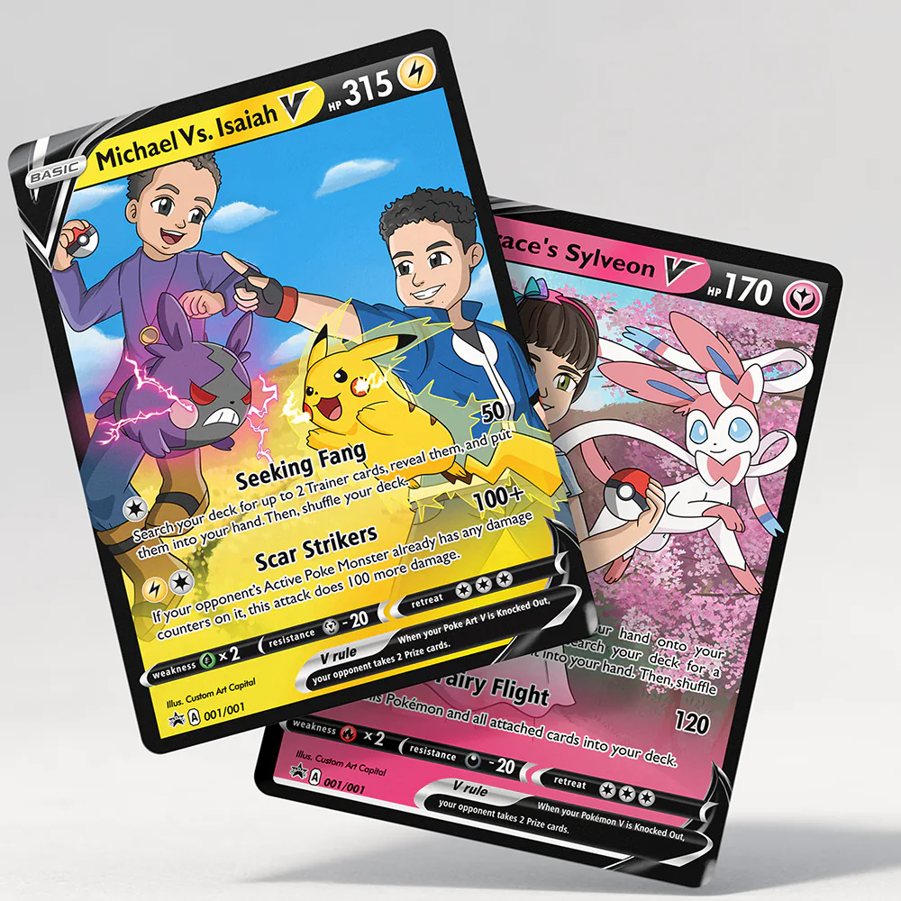 Pokemon Card V Custom Portrait Image Thumbnails by Custom Art Capital