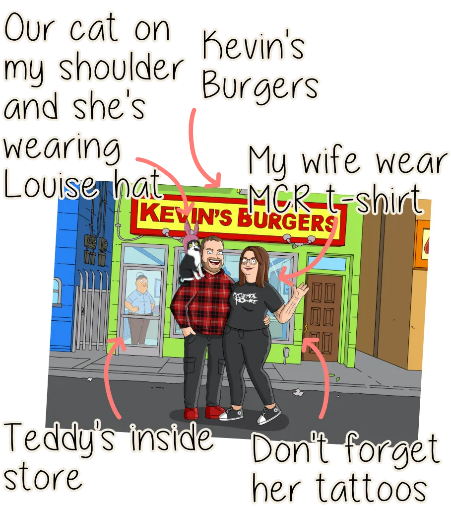 B_Bobs Burgers Custom Portrait Bobs Burgers Custom Portrait Personalize Request