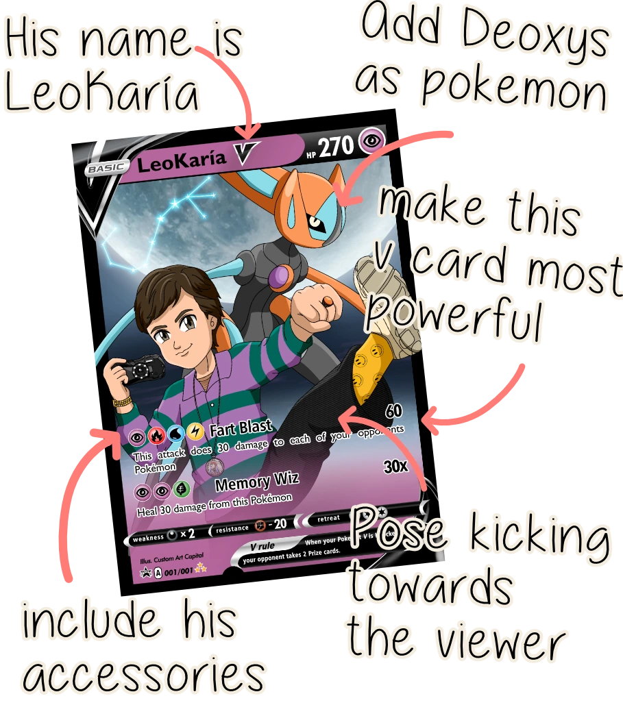 Custom Pokemon Card V Personalized Request