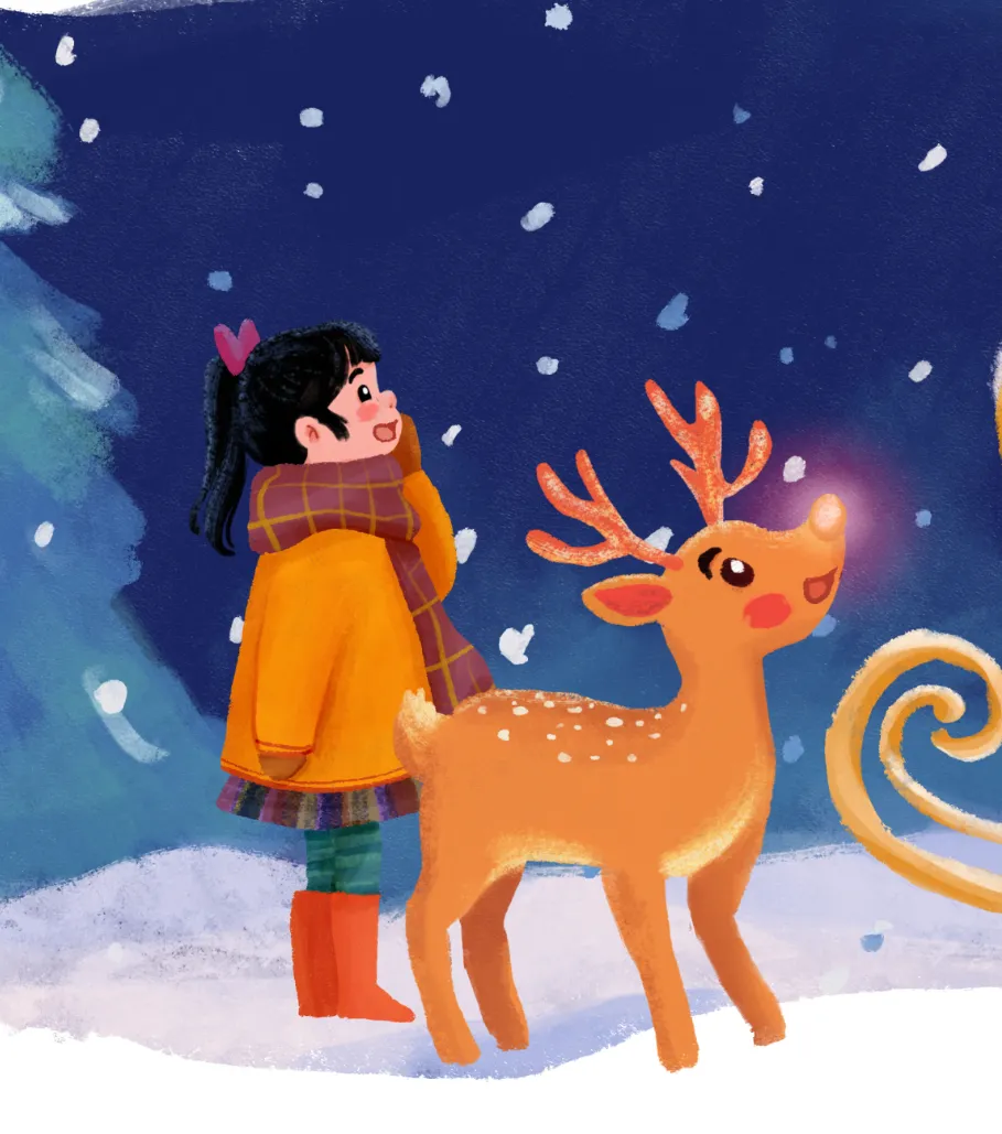 Personalized Christmas Storybook You & The Reindeer who forgot to fly Custom Art Capital